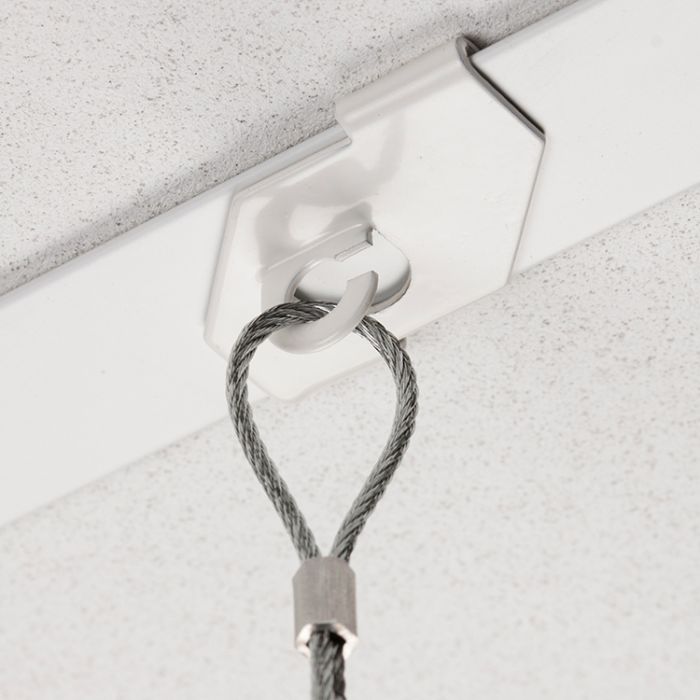 STAS drop ceiling hook for loop, white with 5kg bearing capacity