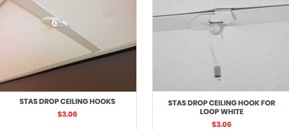 Ceiling mounted picture hanging systems - STAS picture hanging systems